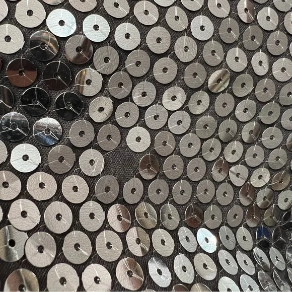 Vintage Tadashi silver fit and flare sweetheart 80s retro cocktail dress bodycon - Picture 7 of 11